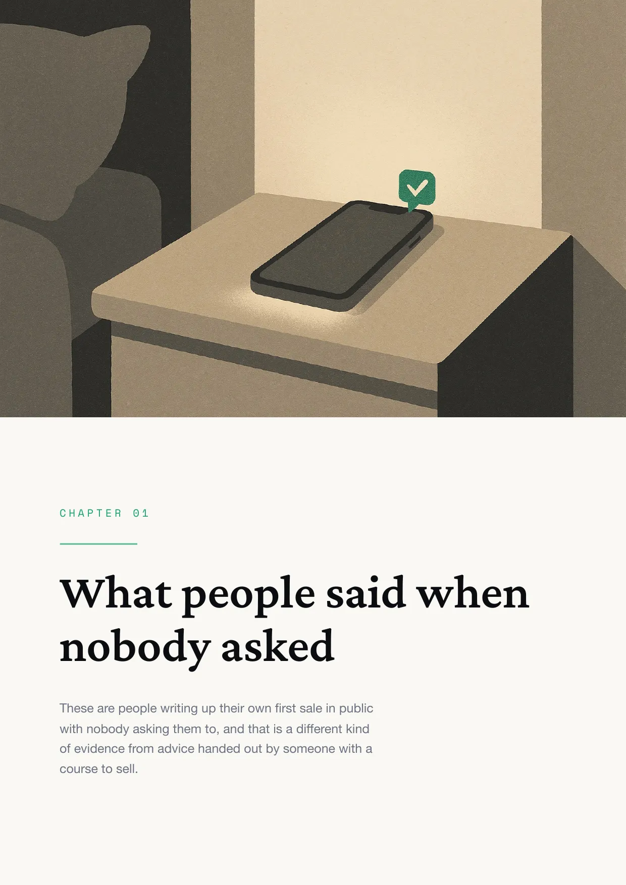 Chapter 1: What people said when nobody asked