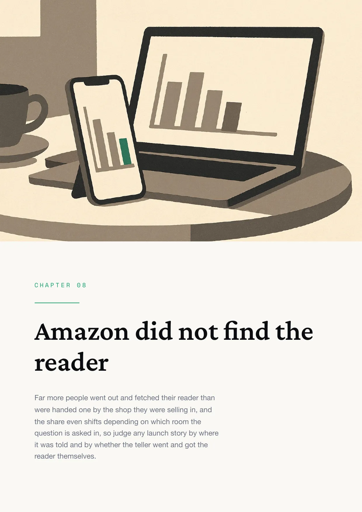 Chapter 8: Amazon did not find the reader